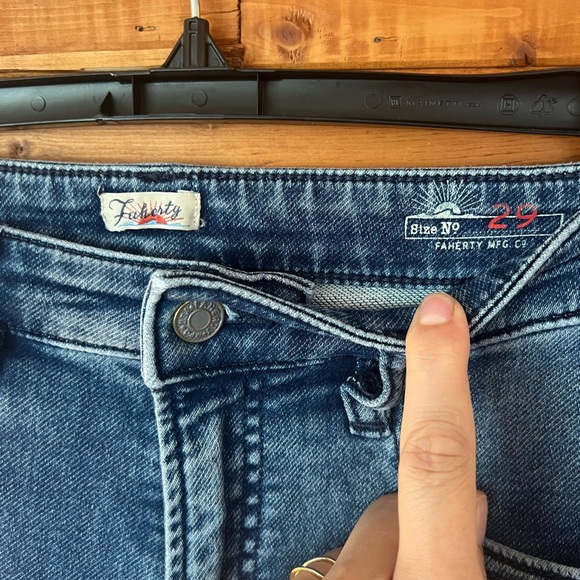 Faherty Stretch Terry Indigo 5-Pocket Pant Riverton Wash Sz 29 - Picture 3 of 3